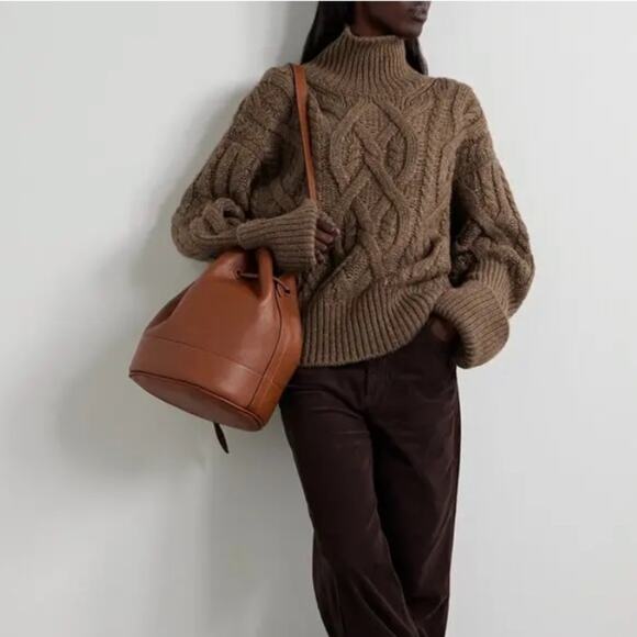 Citizens of Humanity Zola Aran Cable-Knit Chunky Turtleneck Sweater Sz XS/S - Picture 12 of 14